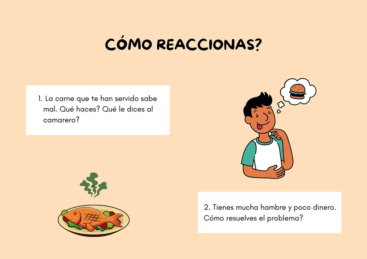 stránka prezentace s ilustracemi jídla